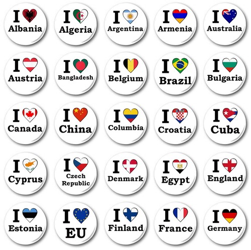 Love world flags various - world,