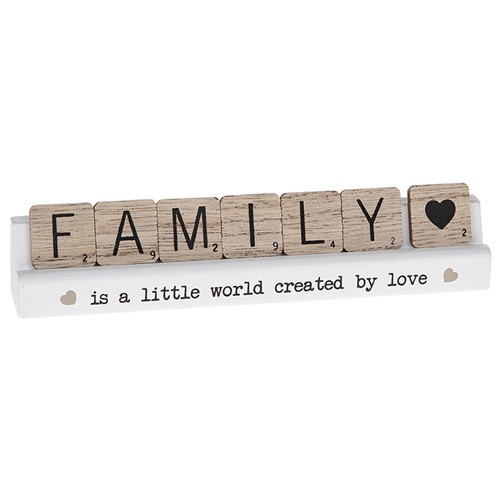Scrabble sentiments family - sentiments, a